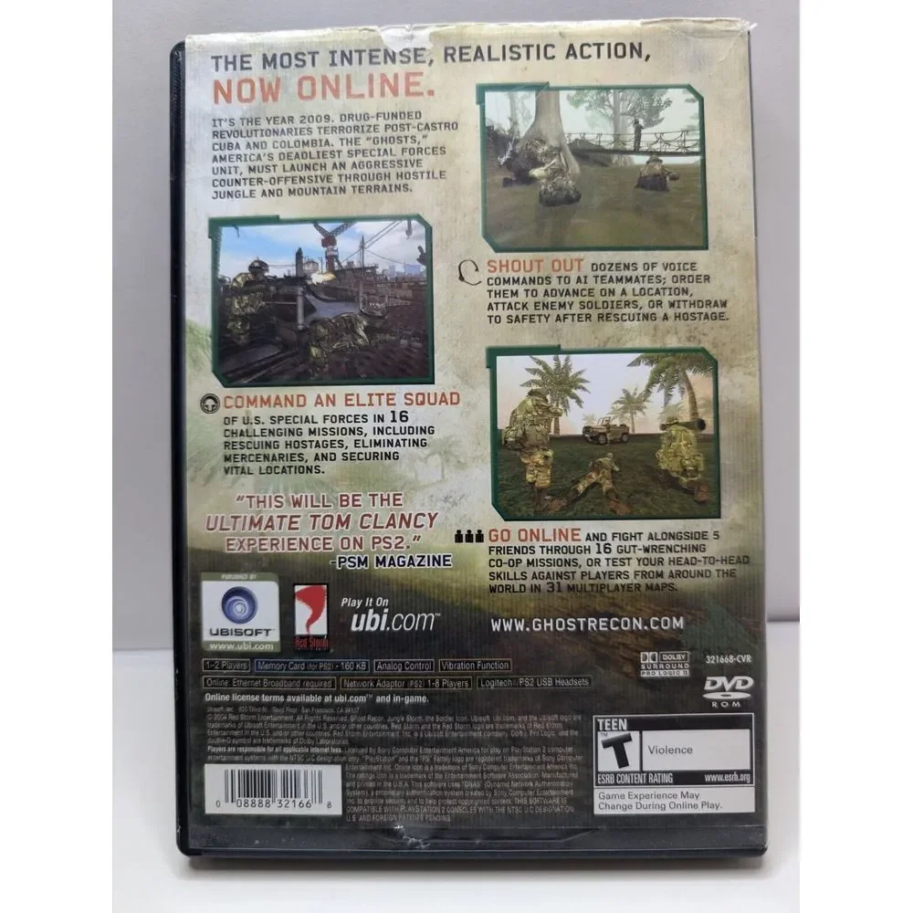 Tom Clancy's Ghost Recon: Jungle Storm (Sony PlayStation 2, 2004) Complete (Cib)